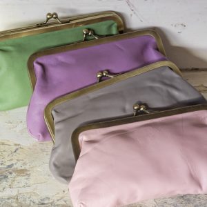 Leather Clutch Bag Pastels