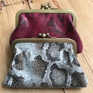 Leather Clip Purse Snake