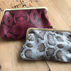Leather Clutch Bag Snake