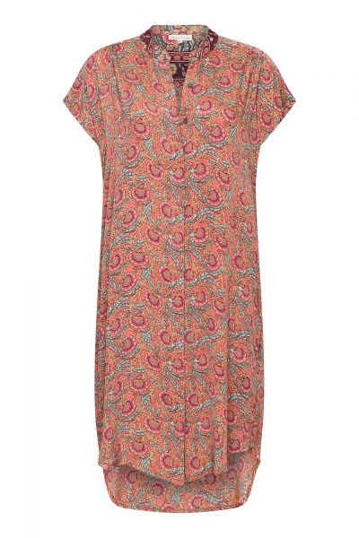 Michelle button dress in coral thistle Michelle button dress in coral thistle