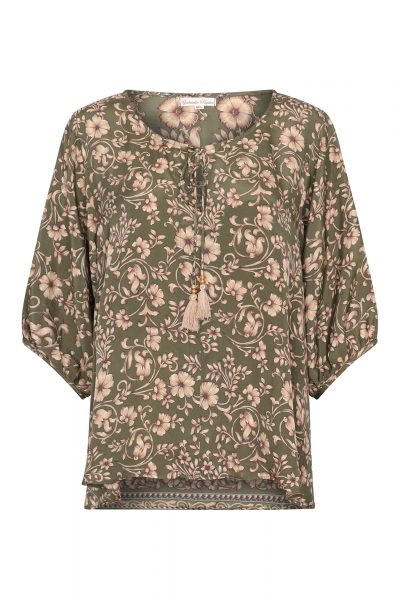 Loose tassel top in antique flower