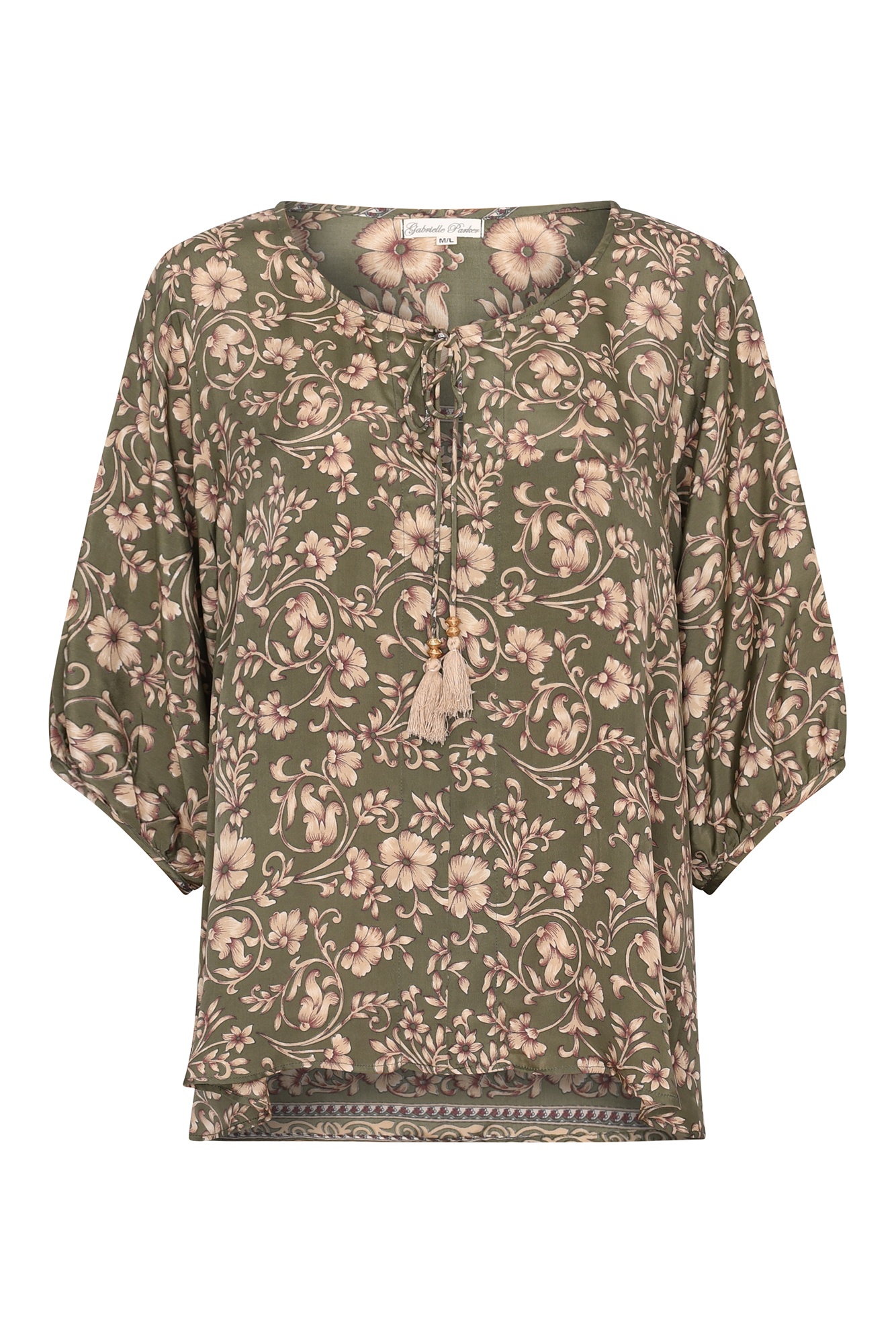 Loose tassel top in antique flower