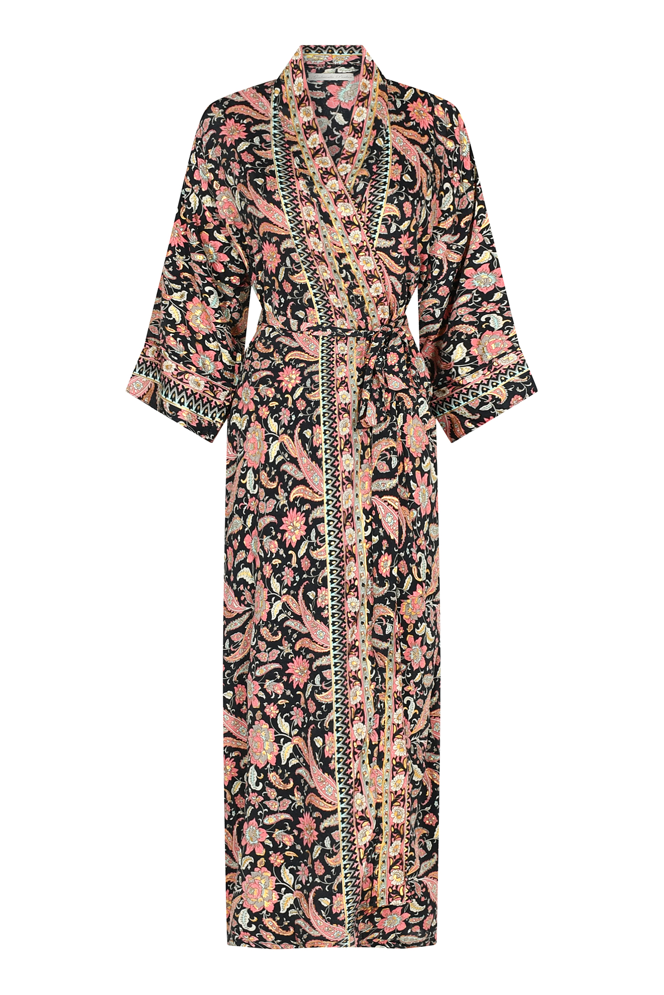 Long kimono in Ebony rose with gold Long kimono in Ebony rose with gold