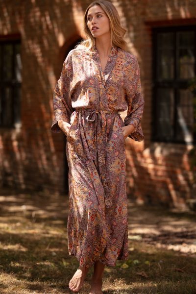 Modal Kimono in Ginger Gold Mix-1