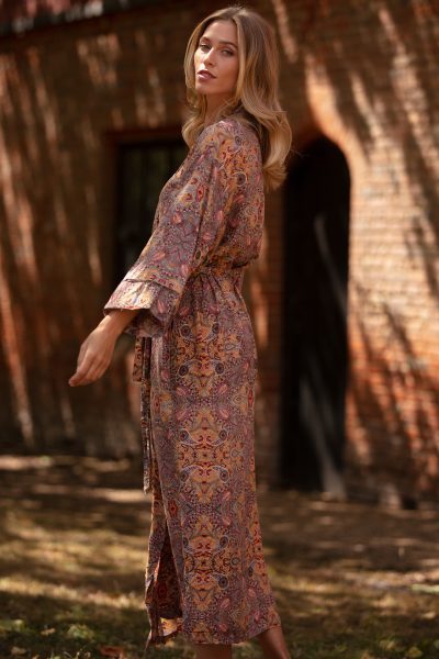 Modal Kimono in Ginger Gold Mix-3