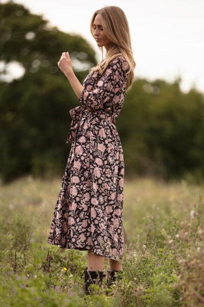 Jenny Pocket Dress in Black block print Jenny Pocket Dress in Black block print