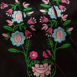 Black with multi embroidery