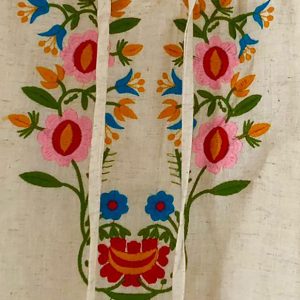 Cream with multi embroidery red