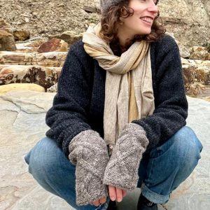 Pure wool hand warmers and hat