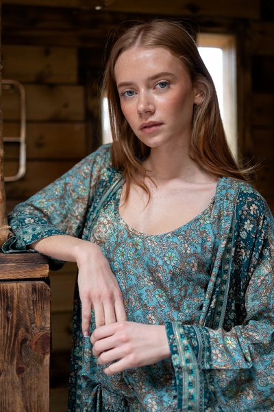 Cami & Shorts Set in Meadow Green Gold Modal