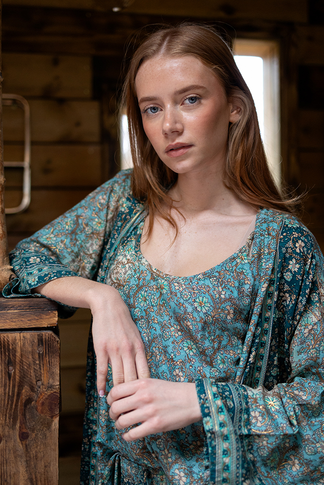 Cami & Shorts Set in Meadow Green Gold Modal