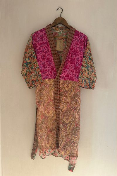 Patch mid length kimono - Peach Bellini Patch mid length kimono - Peach Bellini - front