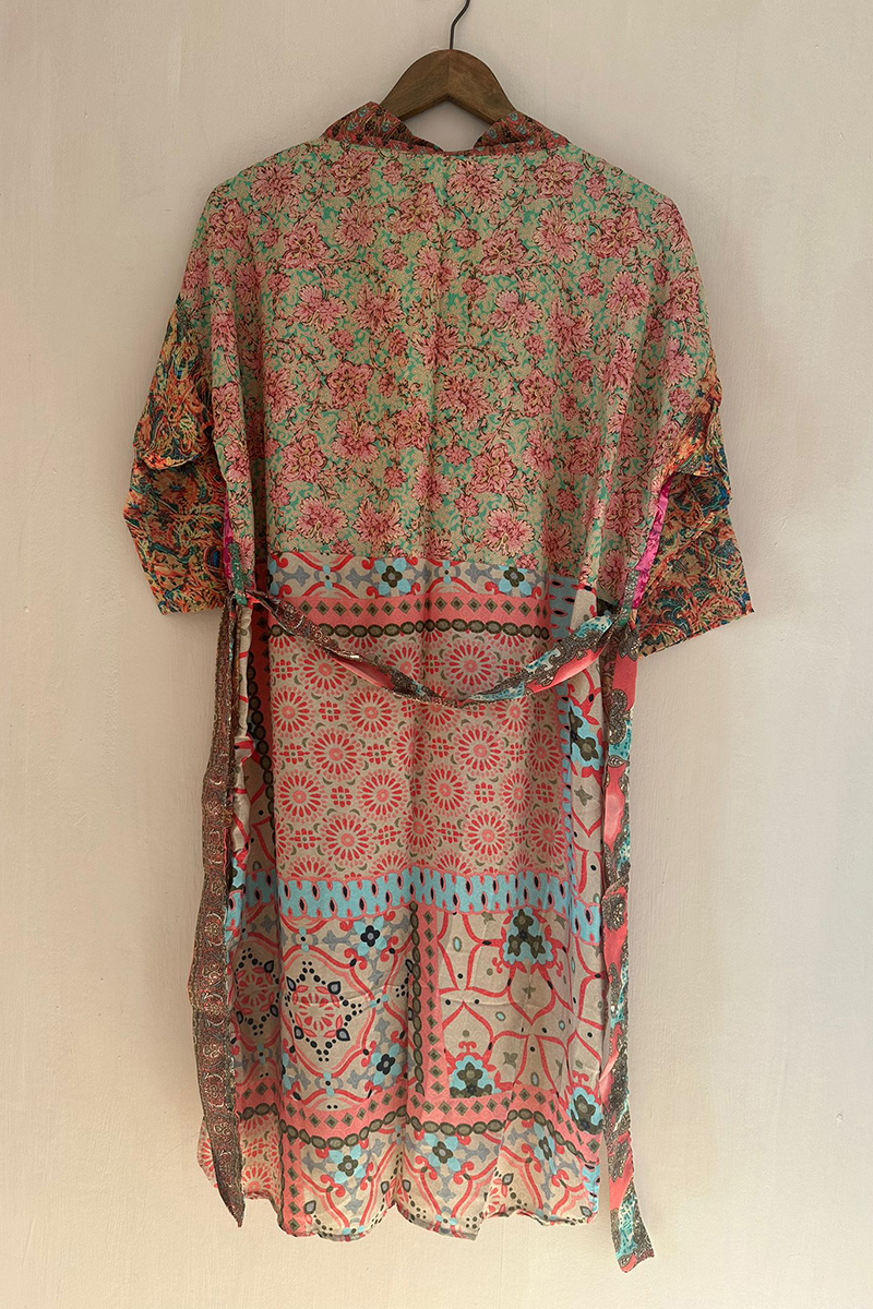Patch mid length kimono - Peach Bellini 2 Patch mid length kimono - Peach Bellini - back