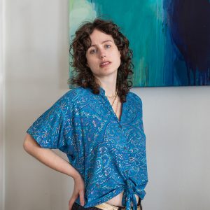 Modal Cropped Button Blouse